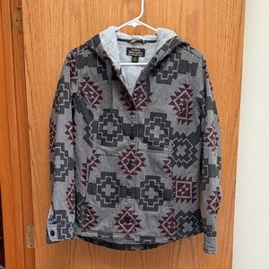 Geometric Patterned Hooded Jacket